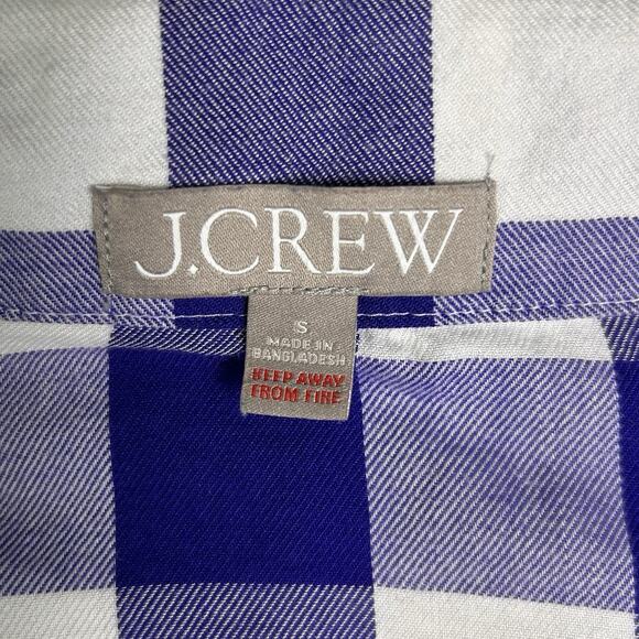 J Crew Flannel Shirt Womens Small Plaid Button Up Fall Layers Staple Capsule - Picture 3 of 8